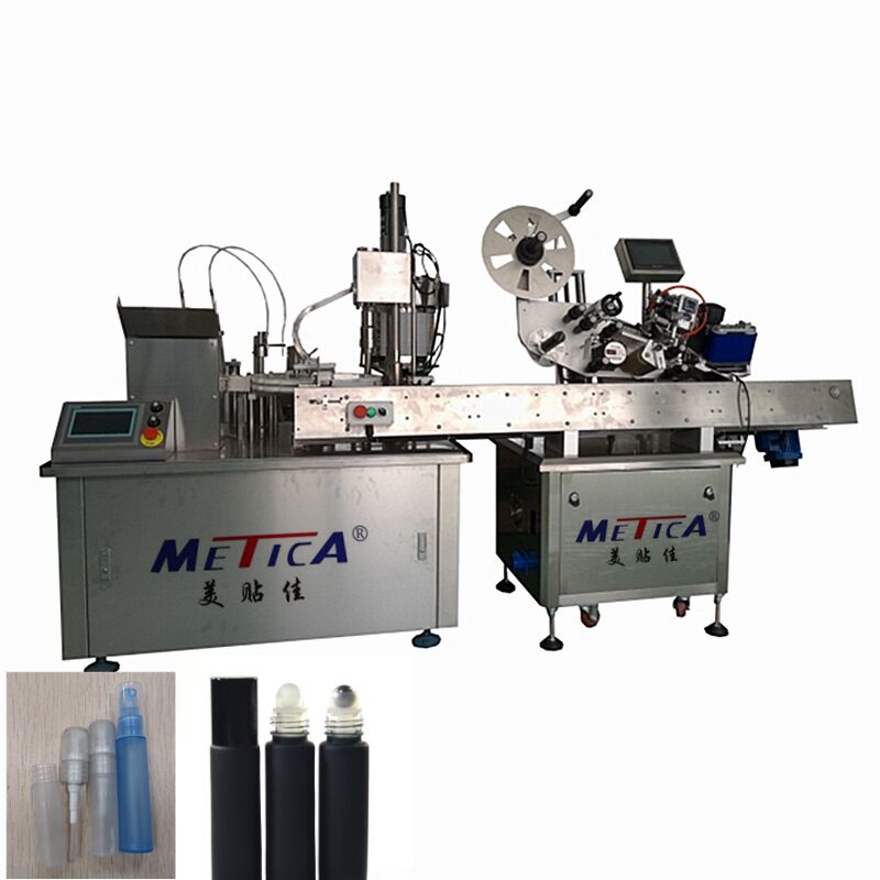 Automatische Roll-On-flessenvulmachine met kogelafsluiting en etiketteermachine voor etherische oliën