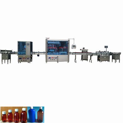 Auto 50-500 ml siroop en orale vloeistof vullen capping etikettering machine